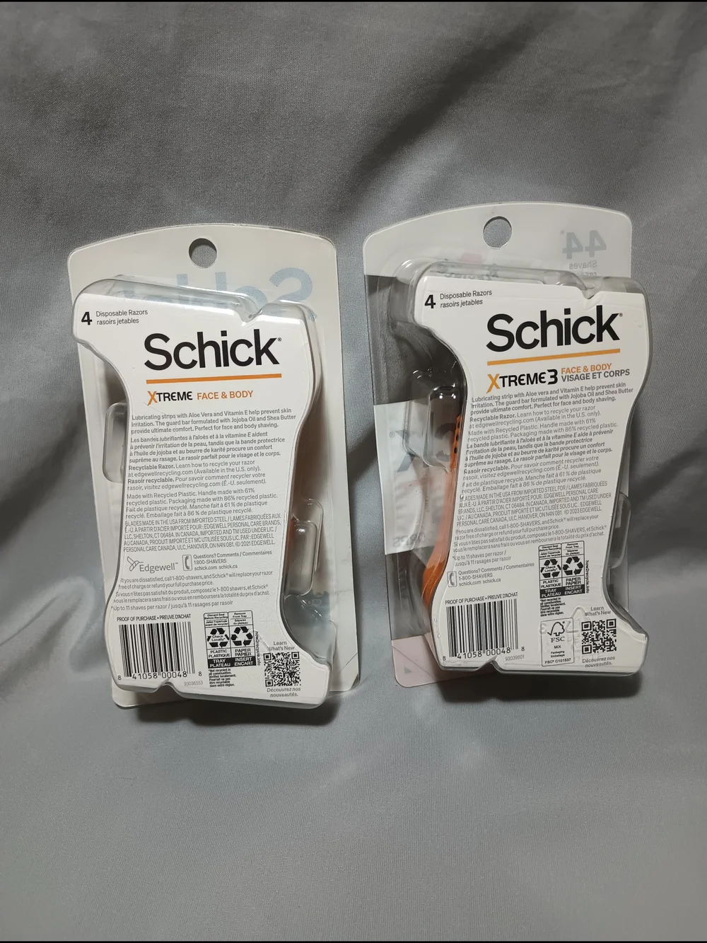 Schick Men's Xtreme 3 Blades Razors (2)